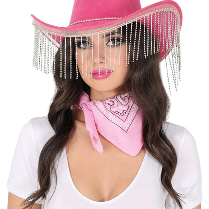 Roze Cowboy Hoed Franjes van Fiestas Guirca koop je bij Partywinkel
