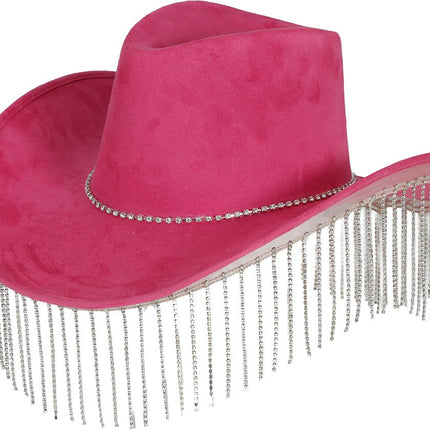 Roze Cowboy Hoed Franjes van Fiestas Guirca koop je bij Partywinkel