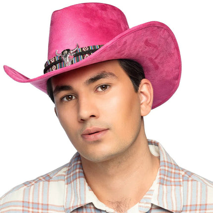 Roze Cowboy Hoed Luxe van Boland koop je bij Partywinkel