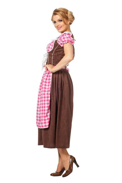 Roze Dirndl Jurk Oktoberfest Dames Lang van Wilbers & Wilbers koop je bij Partywinkel