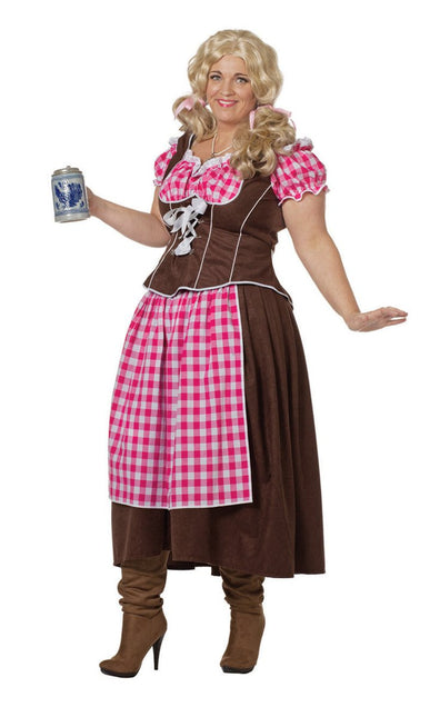 Roze Dirndl Jurk Oktoberfest Dames Lang van Wilbers & Wilbers koop je bij Partywinkel