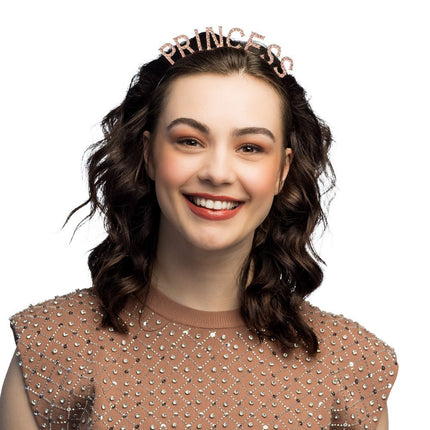 Roze Haarband Princess Glitter van Boland koop je bij Partywinkel