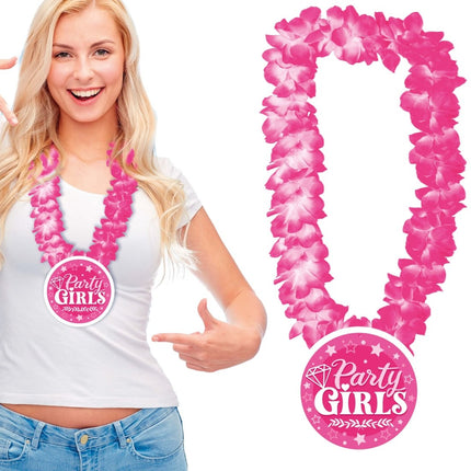 Roze Hawaii Krans Party Girls van Fiestas Guirca koop je bij Partywinkel