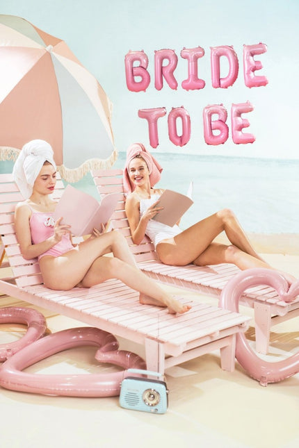 Roze Helium Ballonnen Set Bride To Be 3,5m van Partydeco koop je bij Partywinkel