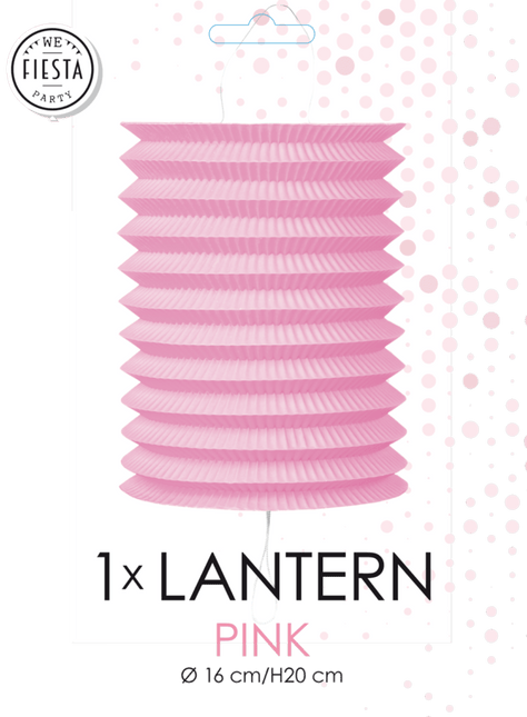 Roze Lampion 16cm van WeFiesta koop je bij Partywinkel
