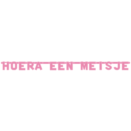 Roze Letterslinger Hoera Een Meisje van WeFiesta koop je bij Partywinkel