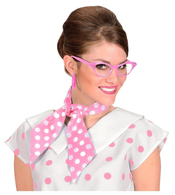 Roze Sjaal Met Wit Stippen van Widmann koop je bij Partywinkel