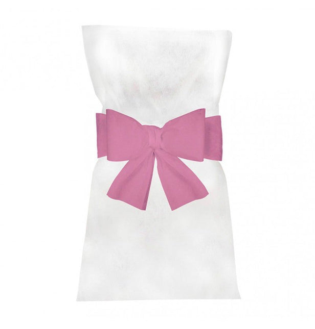 Roze Stoel Strik 19cm 6st van CHAKS koop je bij Partywinkel