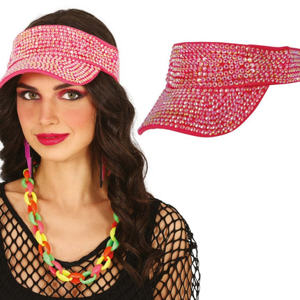 Roze Zonneklep Steentjes van Fiestas Guirca koop je bij Partywinkel