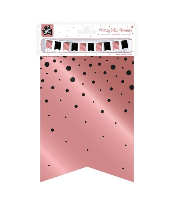 Roze Zwarte Slinger 6m van Paper Dreams koop je bij Partywinkel