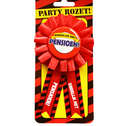 Rozet Eindelijk met Pensioen van Paper Dreams koop je bij Partywinkel