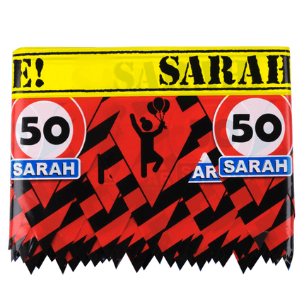 Sarah Afzetlint 50 jaar Verkeersbord 12m van Paper Dreams koop je bij Partywinkel