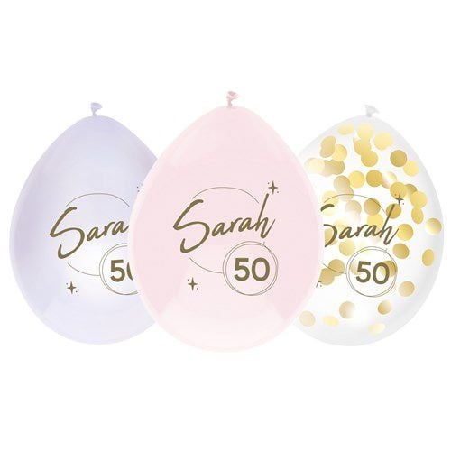 Sarah Ballonnen Gekleurd 30cm 6st van Haza Witbaard koop je bij Partywinkel