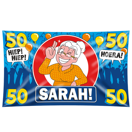 Sarah Gevelvlag 50 Jaar Hoera 1,5m van Paper Dreams koop je bij Partywinkel