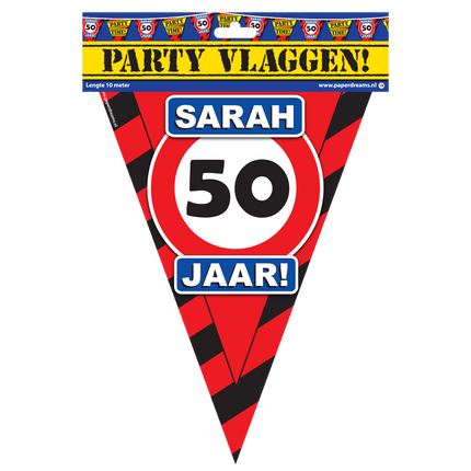 Sarah Slingers Verkeersbord 50 jaar 10m van Paper Dreams koop je bij Partywinkel