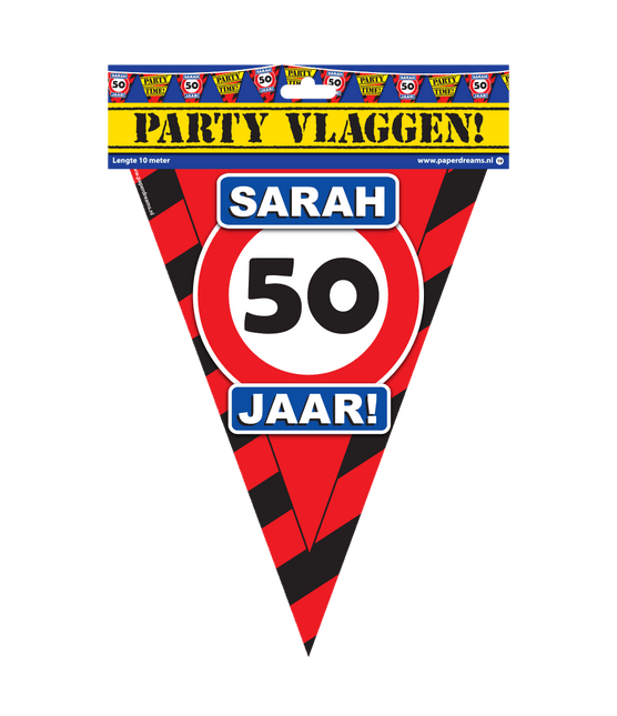 Sarah Slingers Verkeersbord 50 jaar 10m van Paper Dreams koop je bij Partywinkel