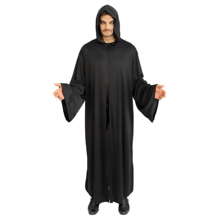 Zwarte Priester Cape met Capuchon