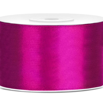 Satijn Lint Fuchsia Donker 38mm 25m van Partydeco koop je bij Partywinkel