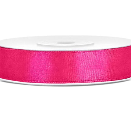 Satijn Lint Fuchsia Fel 12mm 25m van Partydeco koop je bij Partywinkel