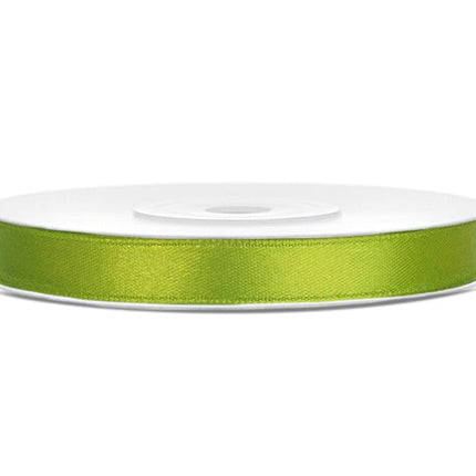 Satijn Lint Lime Groen 6mm 25m van Partydeco koop je bij Partywinkel