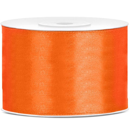 Satijn Lint Oranje 50mm 25m van Partydeco koop je bij Partywinkel
