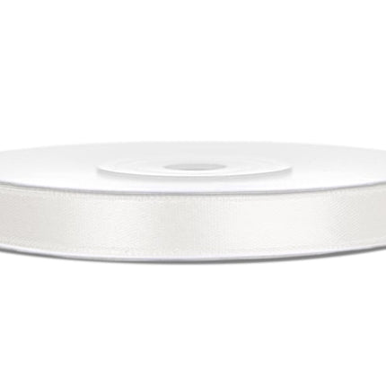 Satijn Lint Wit Pastel 6mm 25m van Partydeco koop je bij Partywinkel