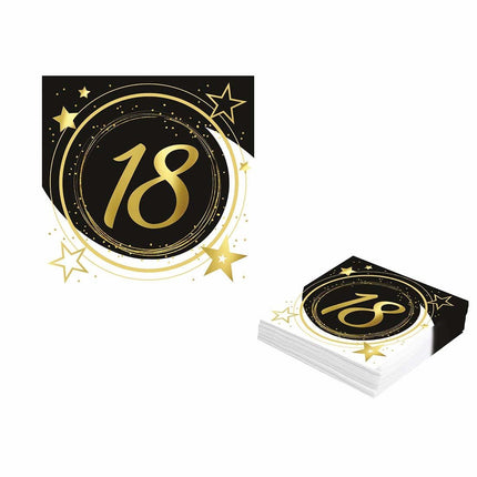 Servetten 18 Jaar 33cm 12st van Fiestas Guirca koop je bij Partywinkel