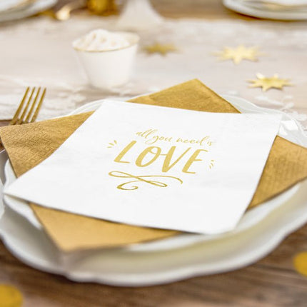 Servetten All You Need Is Love 33cm 20st van Partydeco koop je bij Partywinkel