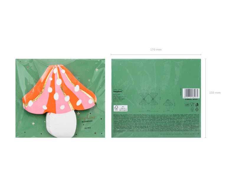 Servetten Champignon 13,5cm 20st van Partydeco koop je bij Partywinkel