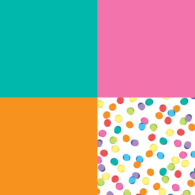 Servetten Confetti Gekleurd 25cm 20st van Haza Witbaard koop je bij Partywinkel