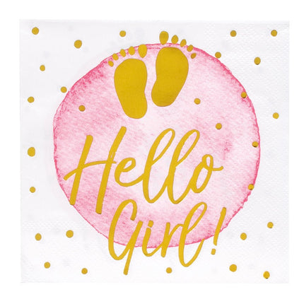 Servetten Hello Girl Papier 33cm van Boland koop je bij Partywinkel