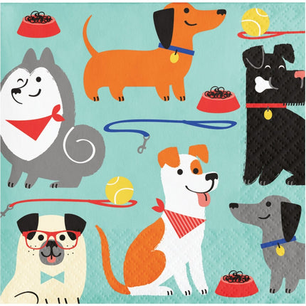 Servetten Honden 25cm 16st van Creative Converting koop je bij Partywinkel