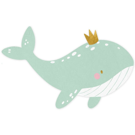 Servetten Walvis 16cm 20st van Partydeco koop je bij Partywinkel
