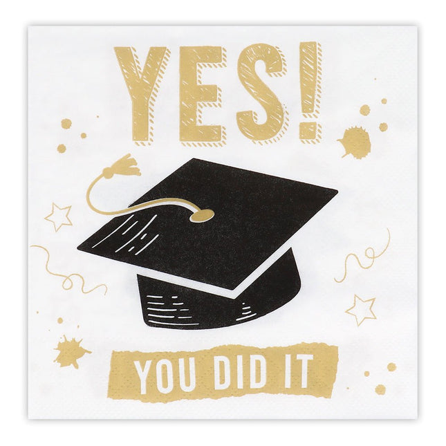Servetten Yes You Did It 33cm 20st van Boland koop je bij Partywinkel