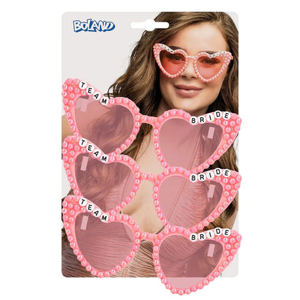 Set 3 partybrillen Pearl 'Team bride' van Boland koop je bij Partywinkel