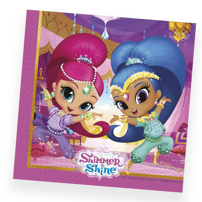 Shimmer And Shine Servetten 33cm 20st van WeFiesta koop je bij Partywinkel