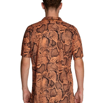 Shirt Slangenprint Goud Heren van Partychimp koop je bij Partywinkel