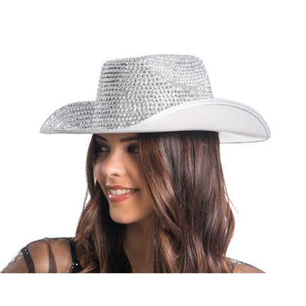 Zilveren Strass Cowboyhoed