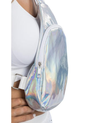 Zilveren Holografische Crossbodytas 34cm