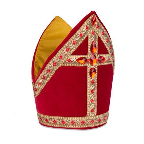 Sint Kokermijter Katoenfluweel van Haza Witbaard koop je bij Partywinkel