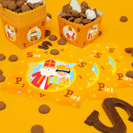 Sinterklaas Bakjes 8cm 6st van Paper Dreams koop je bij Partywinkel