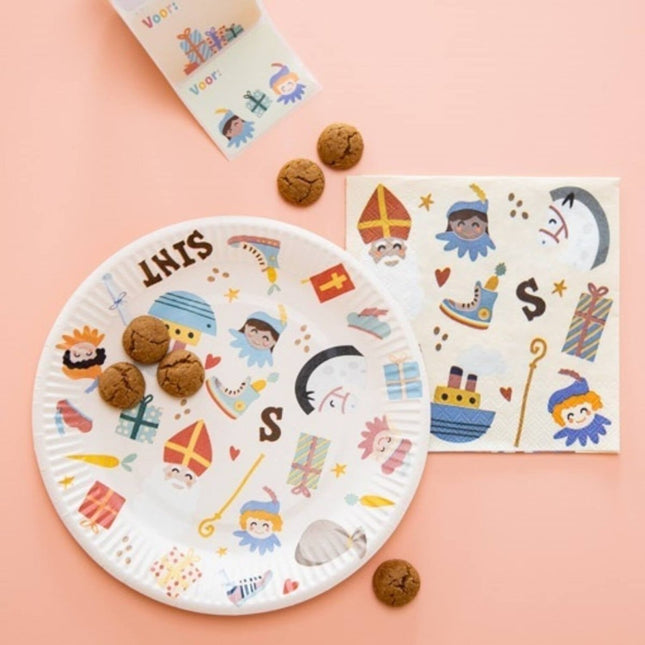 Sinterklaas Borden Sint En Piet 18cm 8st van Folat koop je bij Partywinkel