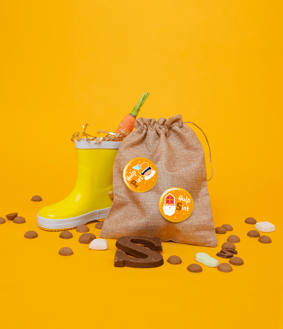 Sinterklaas Button Hulp Sint 5,5cm van Paper Dreams koop je bij Partywinkel