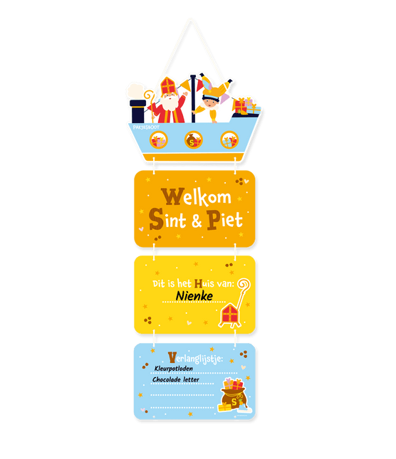 Sinterklaas Deurbord 80cm van Paper Dreams koop je bij Partywinkel