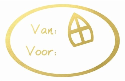 Sinterklaas Etiketten Goud Metallic 250st van Haza Witbaard koop je bij Partywinkel