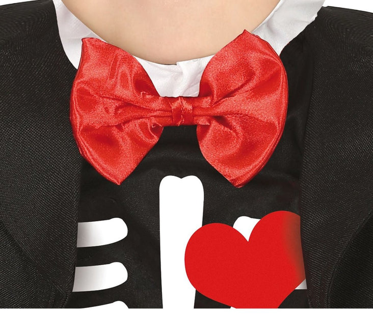 Skelet Halloween Kostuum Baby rode strik van Fiestas Guirca koop je bij Partywinkel