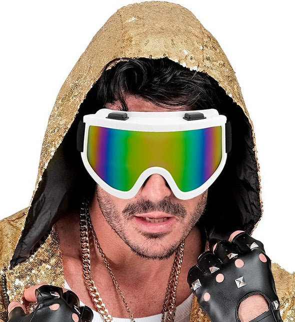 Ski Bril 80s Wit van Widmann koop je bij Partywinkel