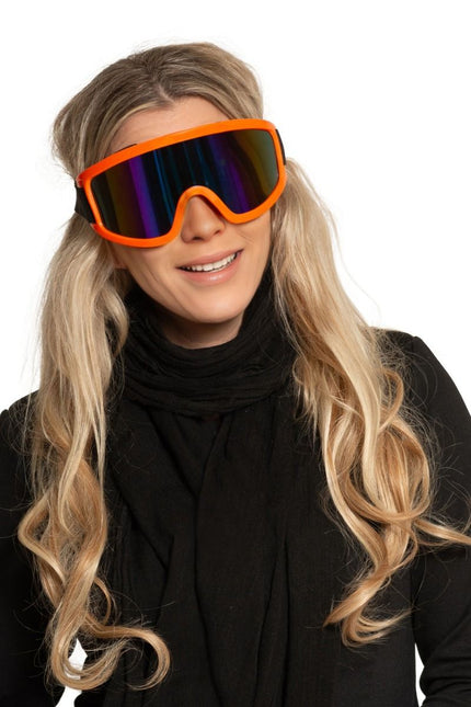 Ski Bril Oranje van Partychimp koop je bij Partywinkel