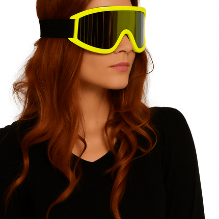 Skibril Neon Geel van Partychimp koop je bij Partywinkel