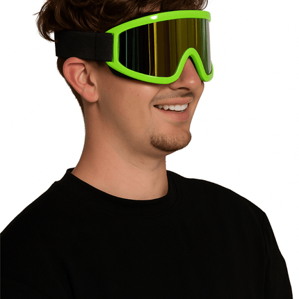 Skibril Neon Groen van Partychimp koop je bij Partywinkel